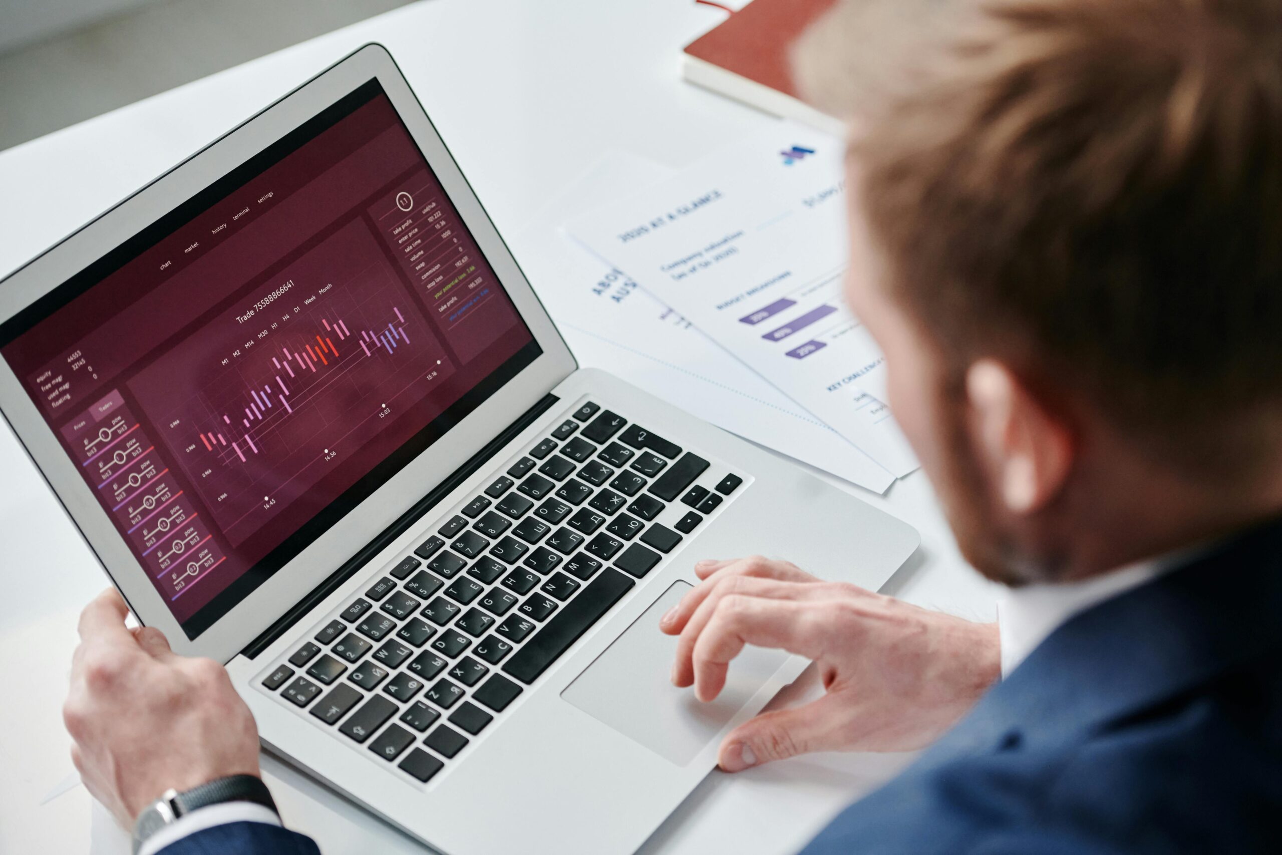 Businessman reviewing data representing bookkeeping concord nc